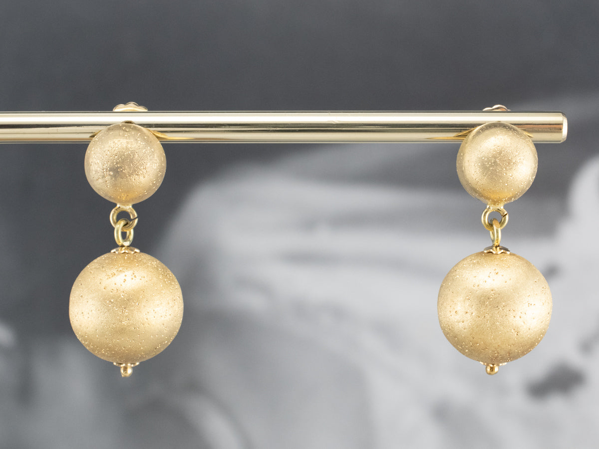 Sparkling Gold Bauble Drop Earrings