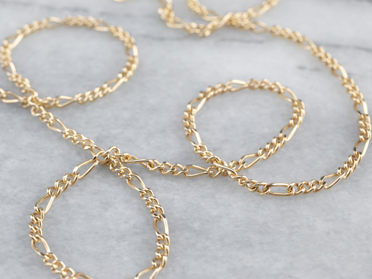 18-Inch Yellow Gold Figaro Chain