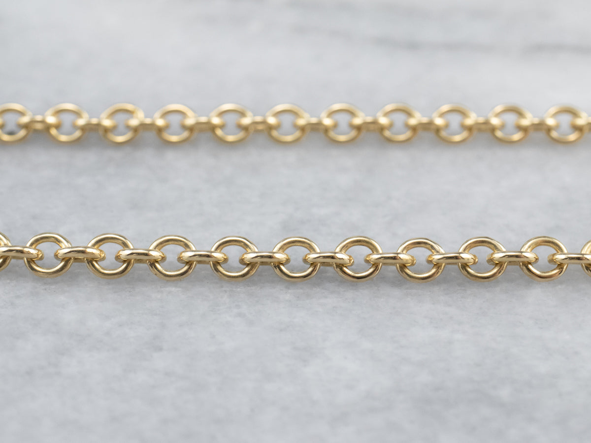 18K Gold Vintage Rolo Link Chain