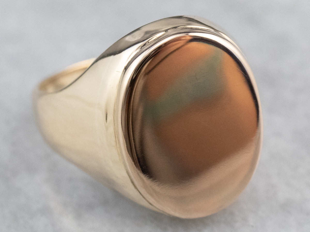 Unisex Plain Gold Signet Ring