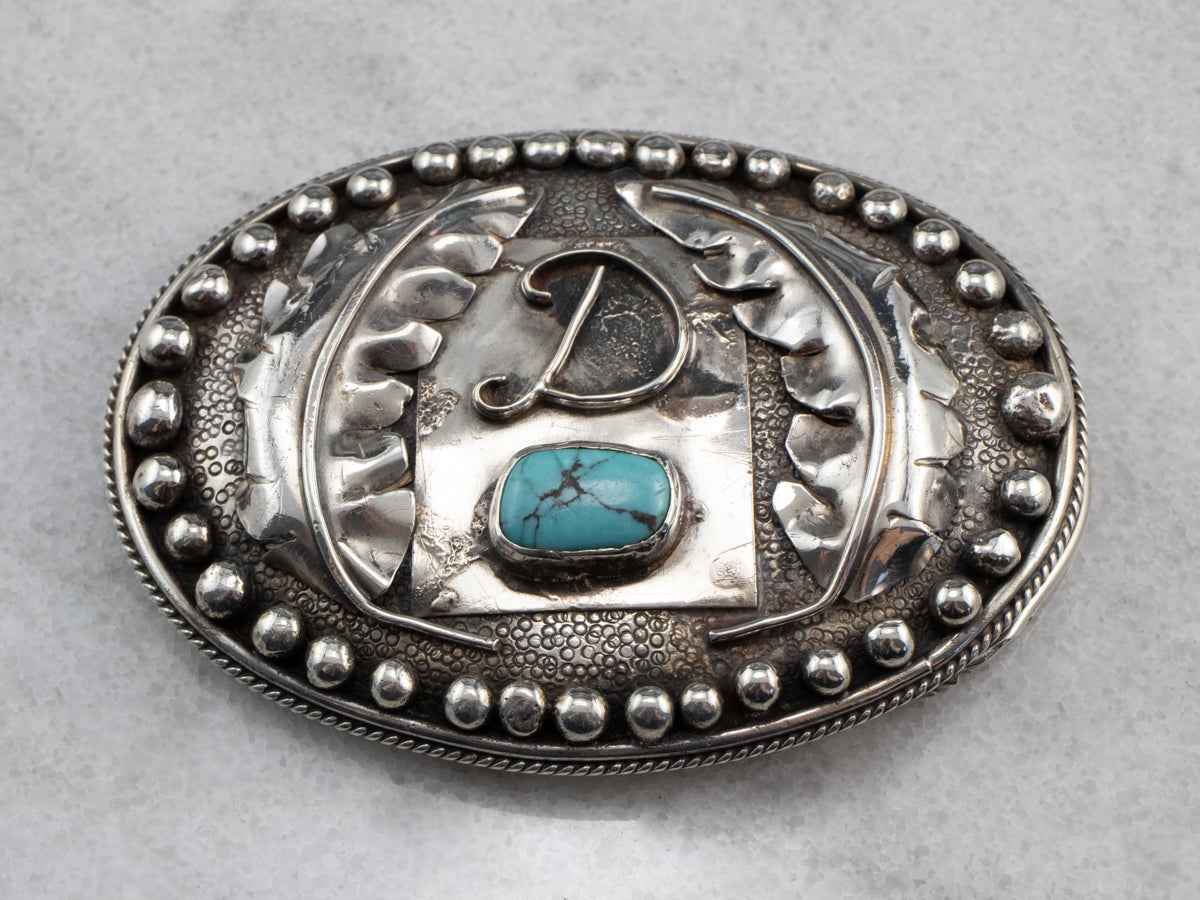 Navajo Turquoise Billy Slim Belt Buckle