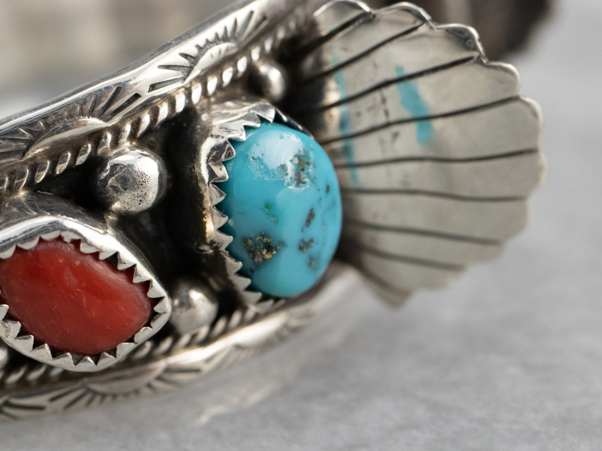 Navajo sterling and turquoise watch band pieces store