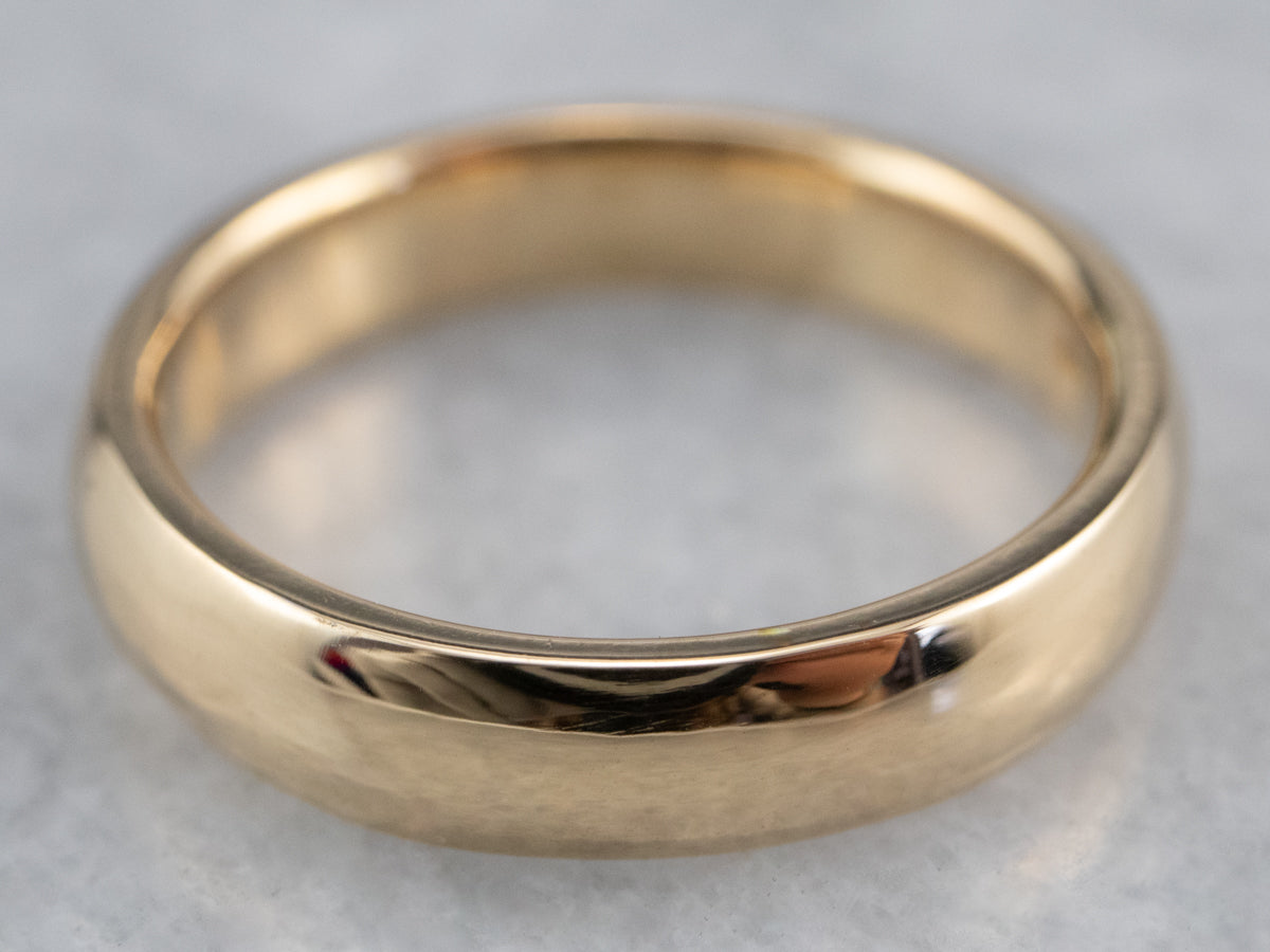 Unisex 18K Gold Plain Wedding Band