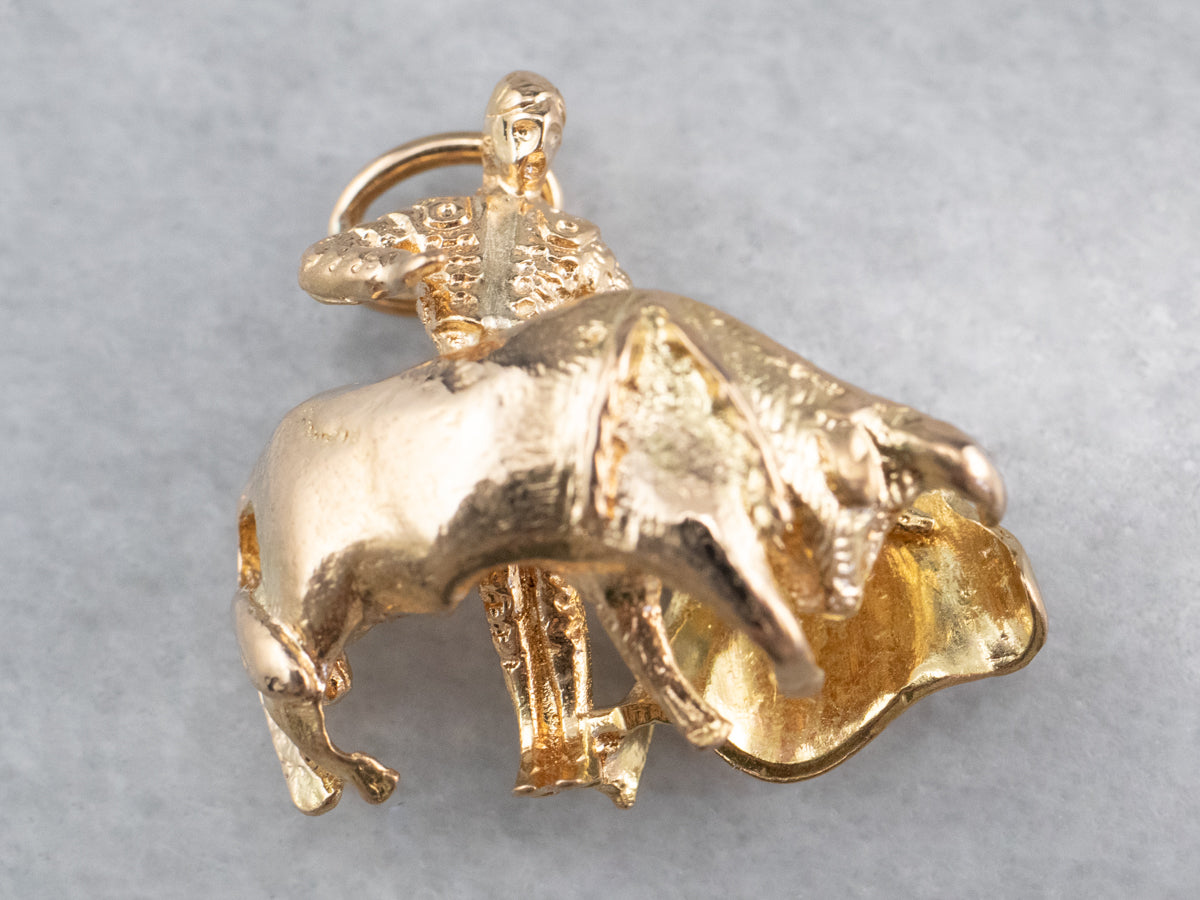 Vintage Matador and Bull Charm