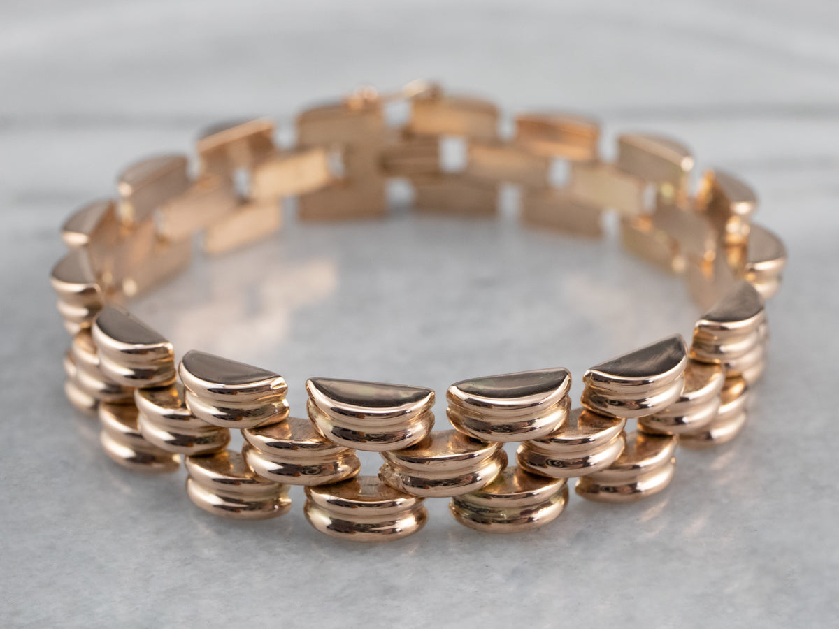 14K Rose Gold Gate Link Bracelet