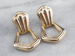 Gold square door knocker earrings shop
