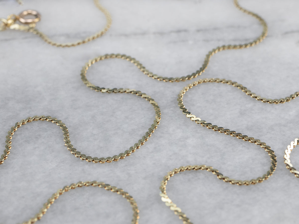 Yellow 14K Gold Serpentine Chain