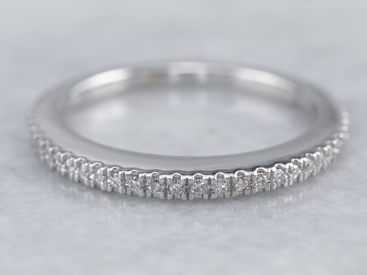 Thin Diamond White Gold Wedding Band