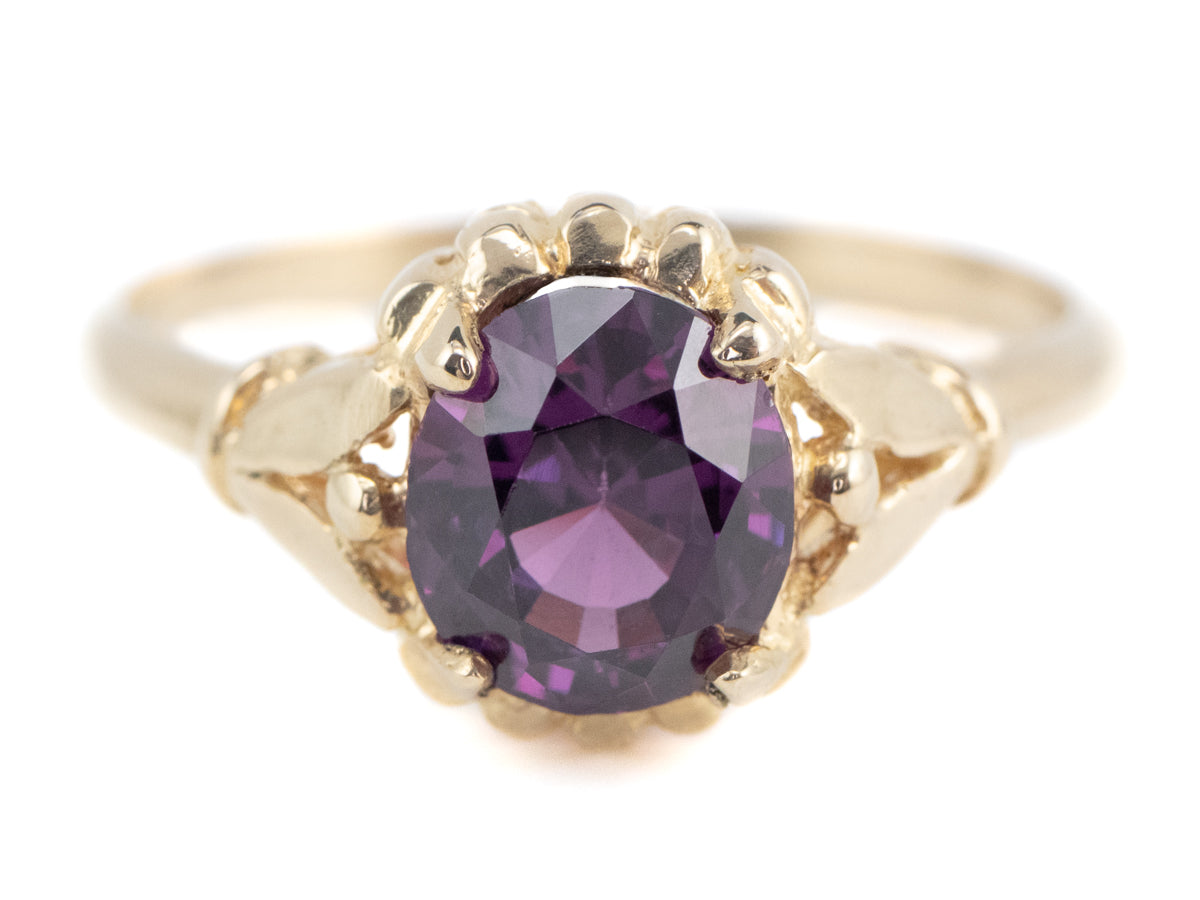 Abigail Purple Sapphire Gold Solitaire Ring