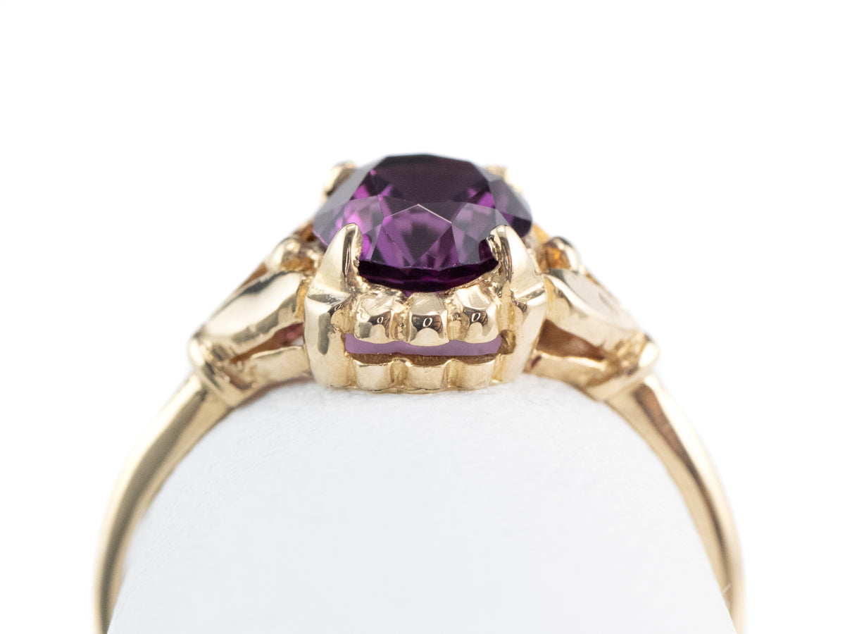 Abigail Purple Sapphire Gold Solitaire Ring