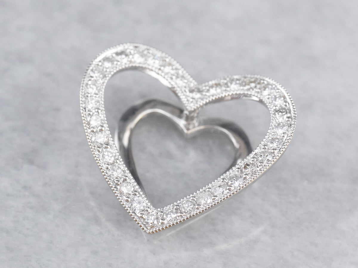 Diamond White Gold Heart Pendant