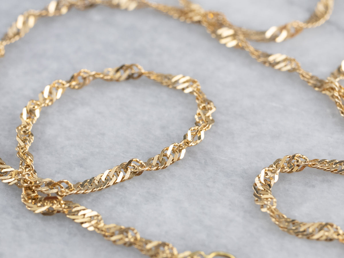 Yellow 18K Gold Twisted Curb Chain