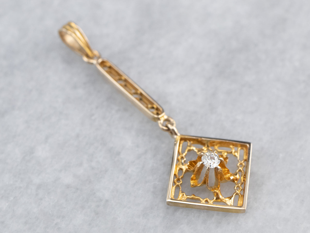 Gold Buttercup Diamond Pendant