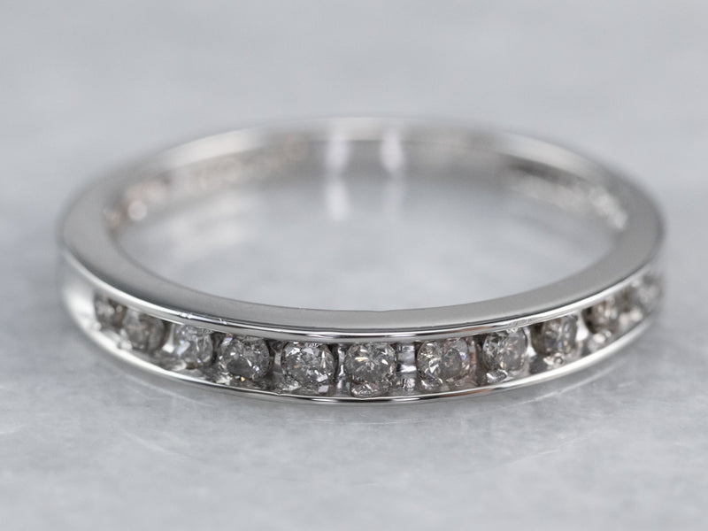 Platinum Bar Set Diamond Wedding Band