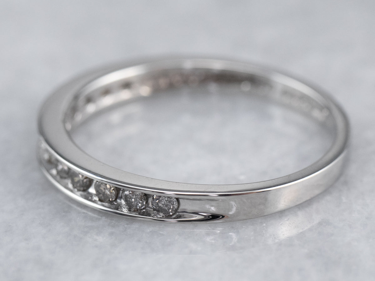 Platinum Bar Set Diamond Wedding Band