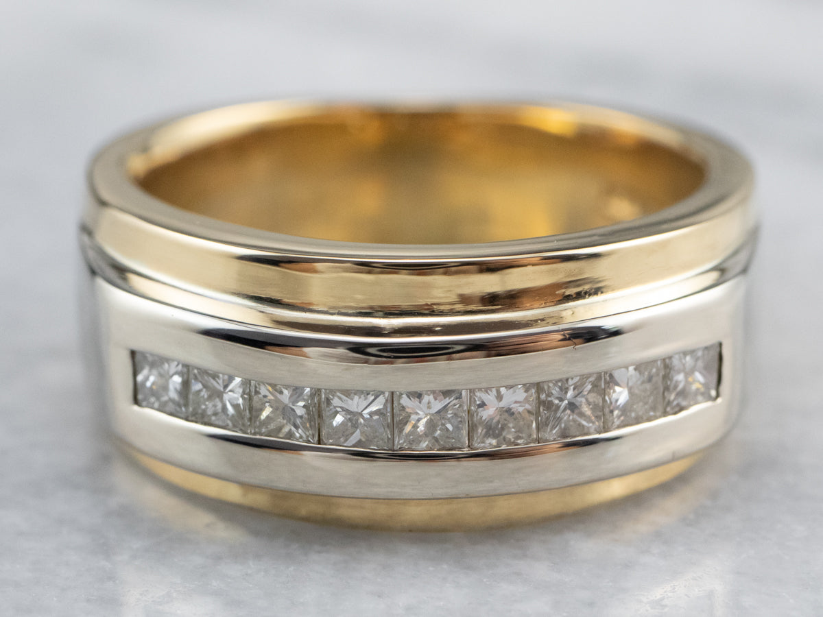 Heavy Men&#39;s Gold Diamond Band