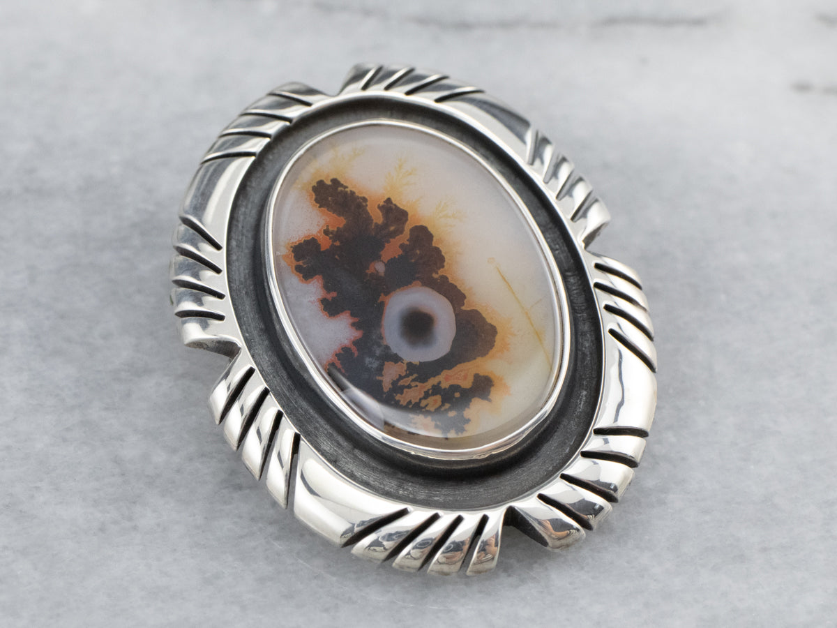 Tribal Style Agate Pin or Pendant