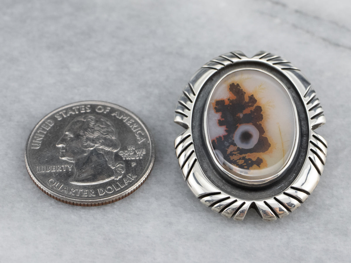 Tribal Style Agate Pin or Pendant