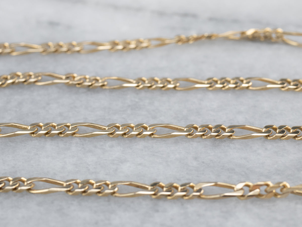 14K Gold Figaro Chain Necklace