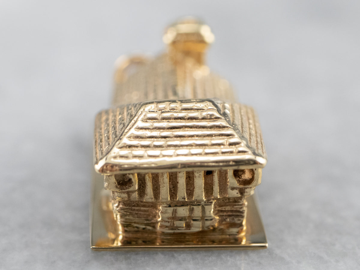 14k gold house store cottage charm pendant 3D