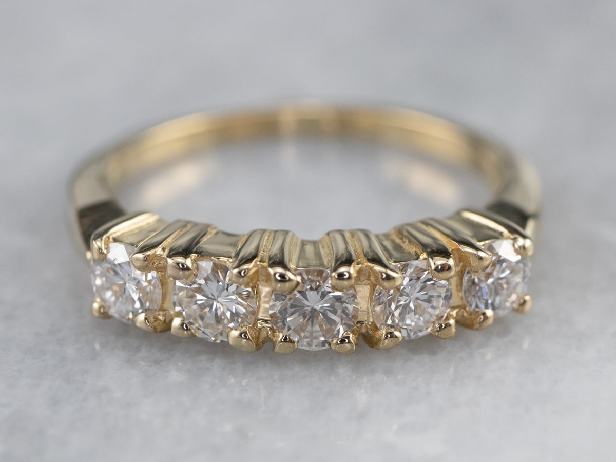 Diamond and Gold Wedding Band