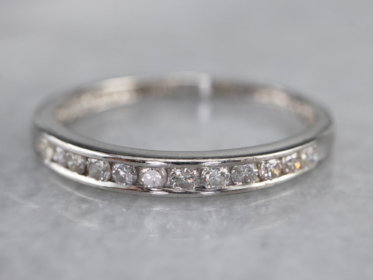 Thin Channel Set Diamond Band