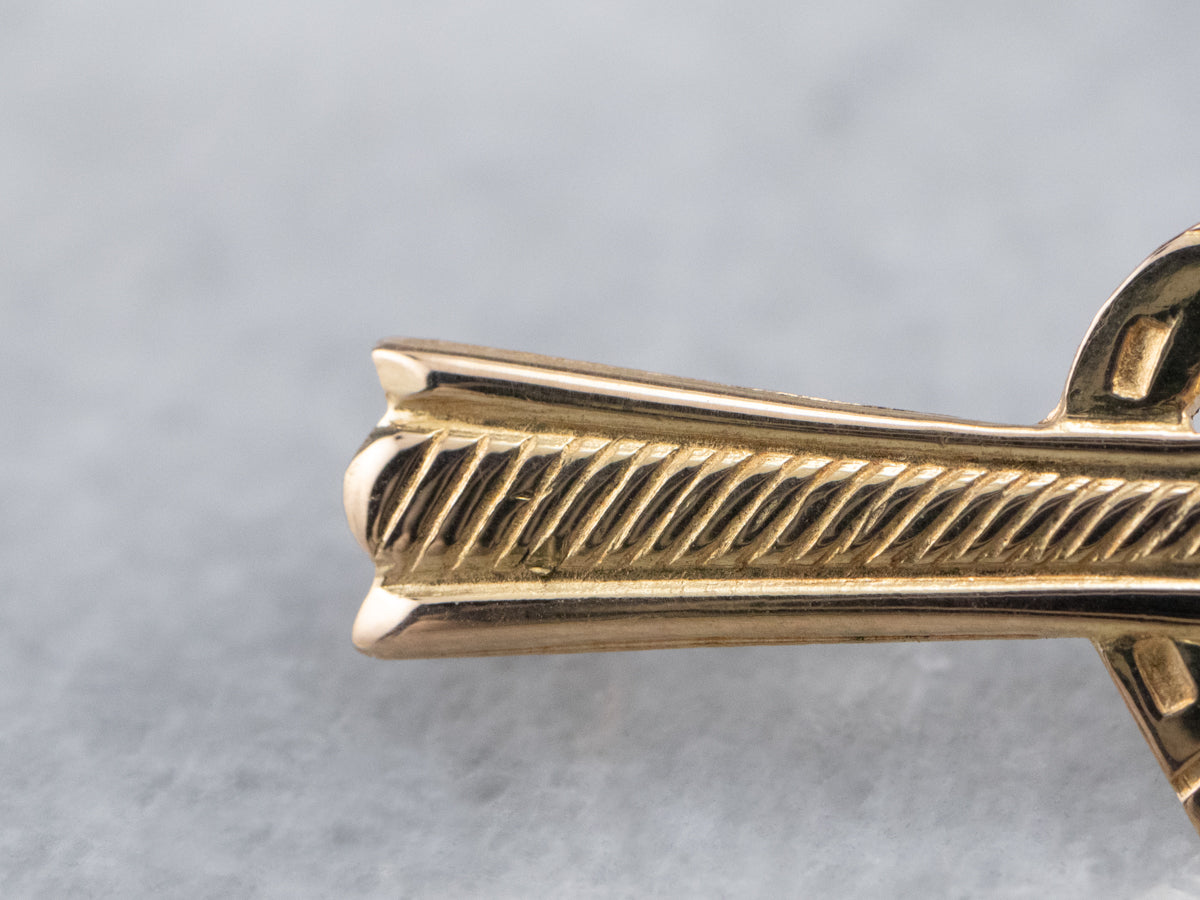 18K Gold Horseshoe Bar Pin