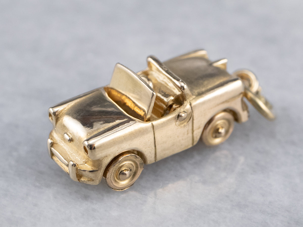 Charm de coche descapotable dorado