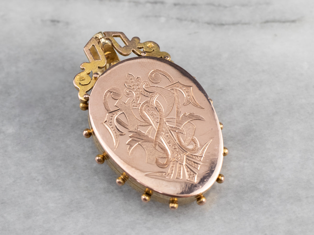 Antique Rose Cut Diamond Floral Locket