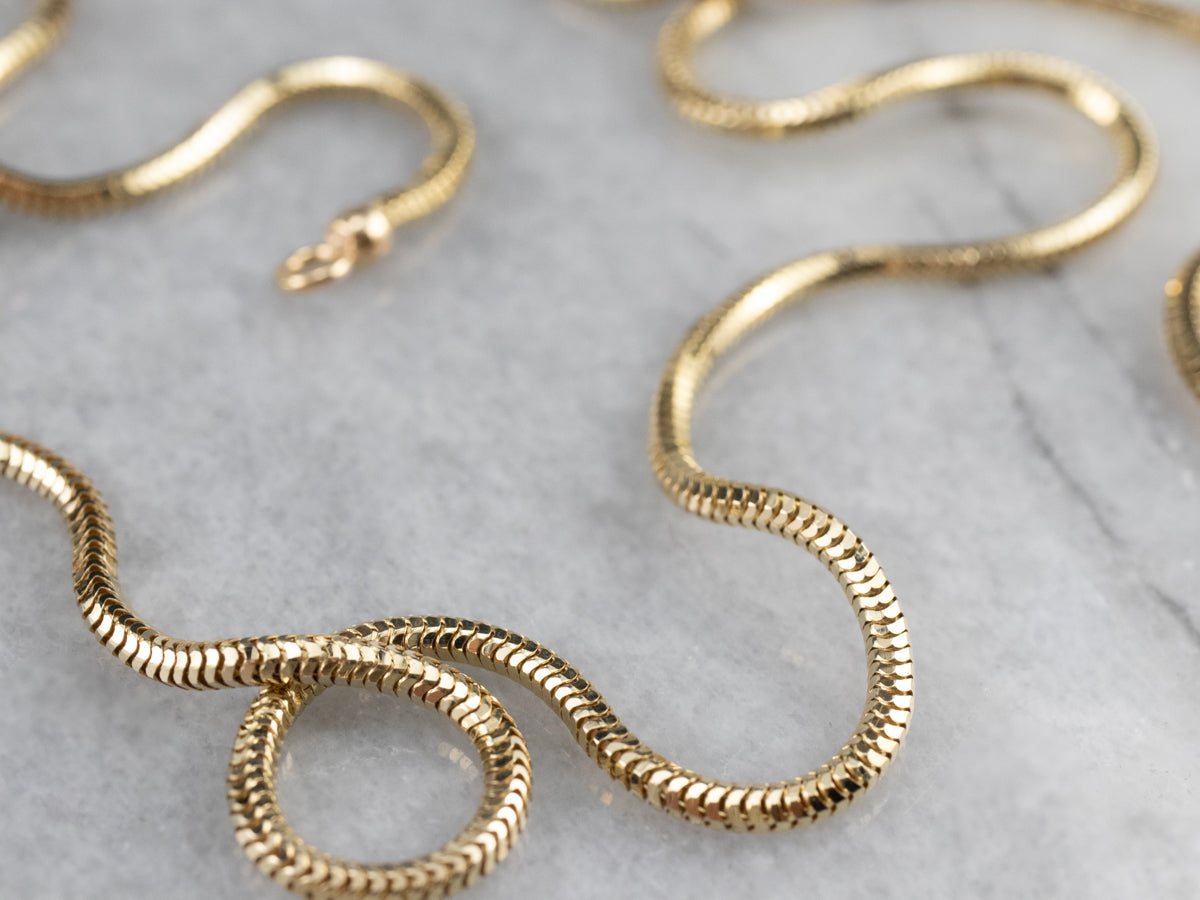 14k solid gold snake chain necklace on sale only