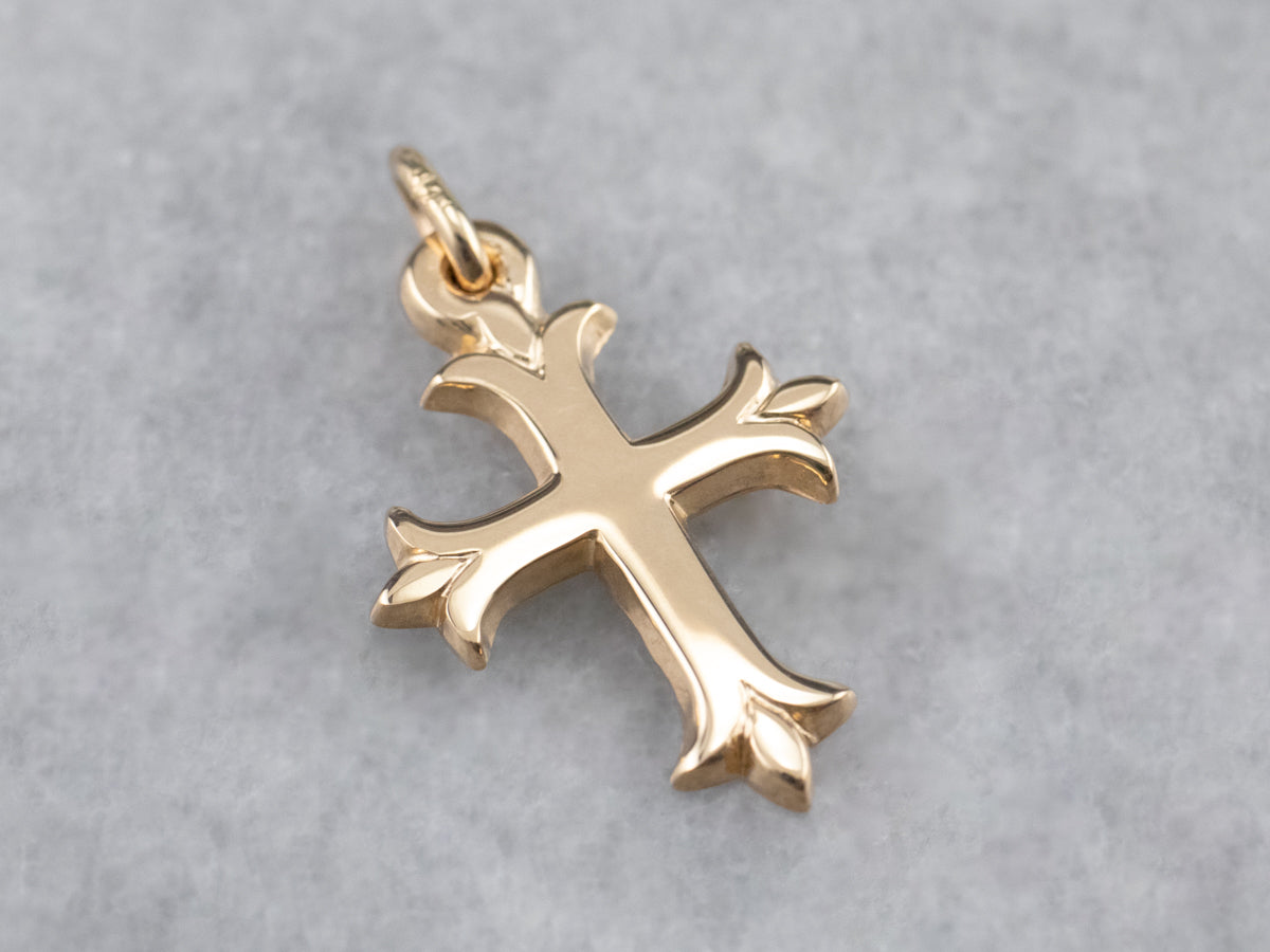 Unisex Vintage Gold Cross Pendant