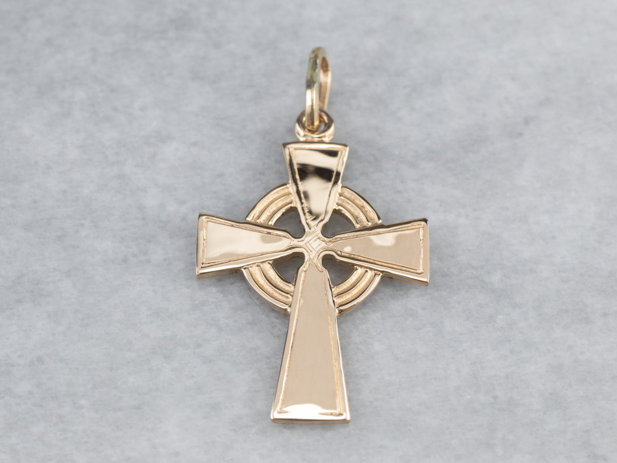 Vintage Gold Celtic Cross Pendant