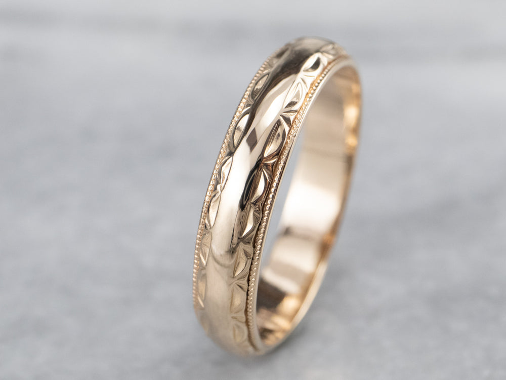 Mid Century Gold Wedding Band - Market Square Jewelers