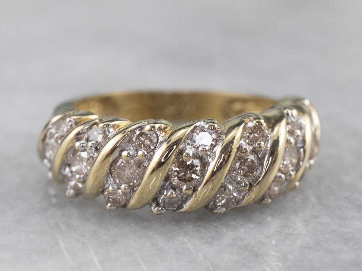 Vintage Gold Diamond Cocktail Ring