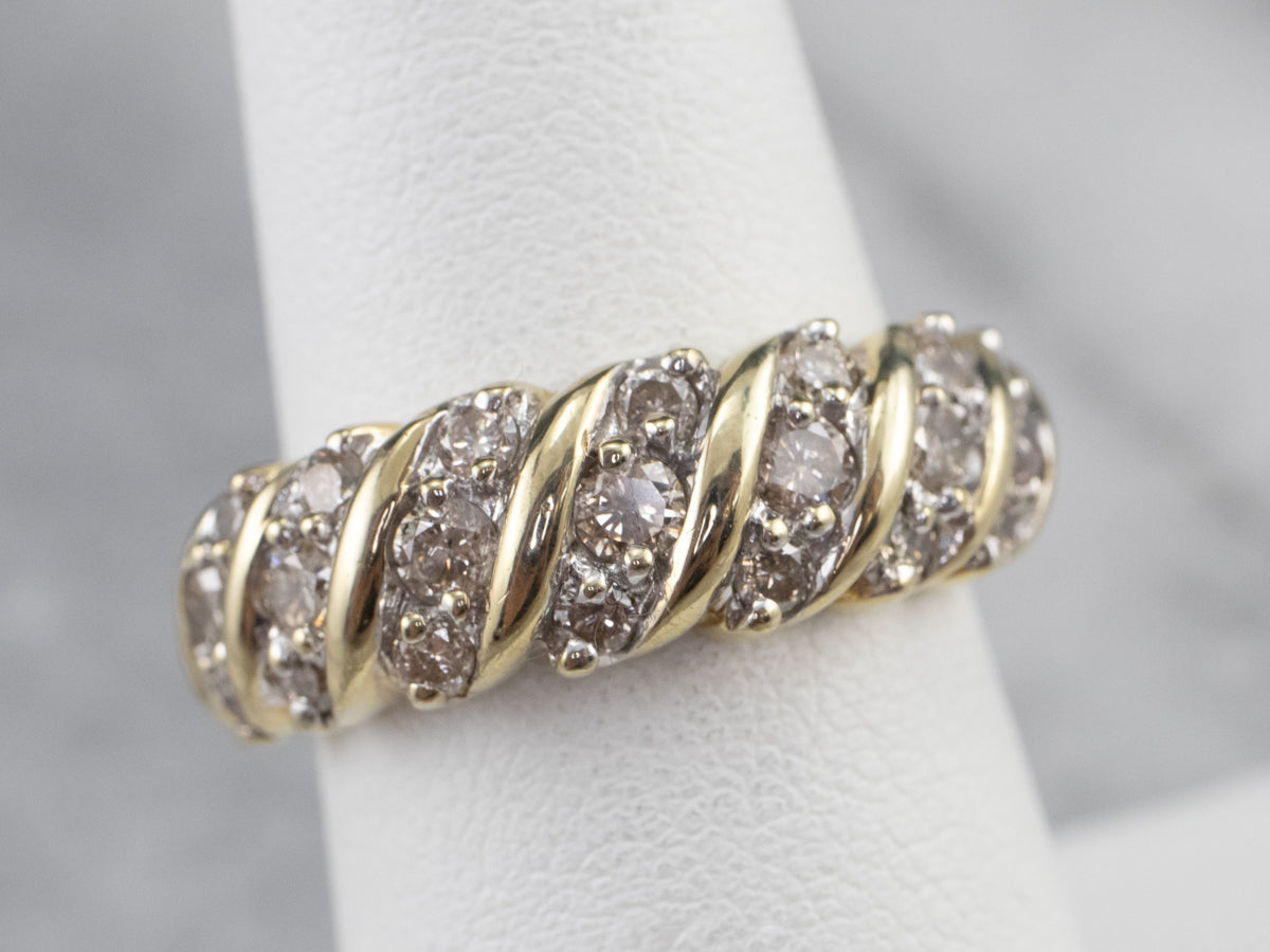 Vintage Gold Diamond Cocktail Ring