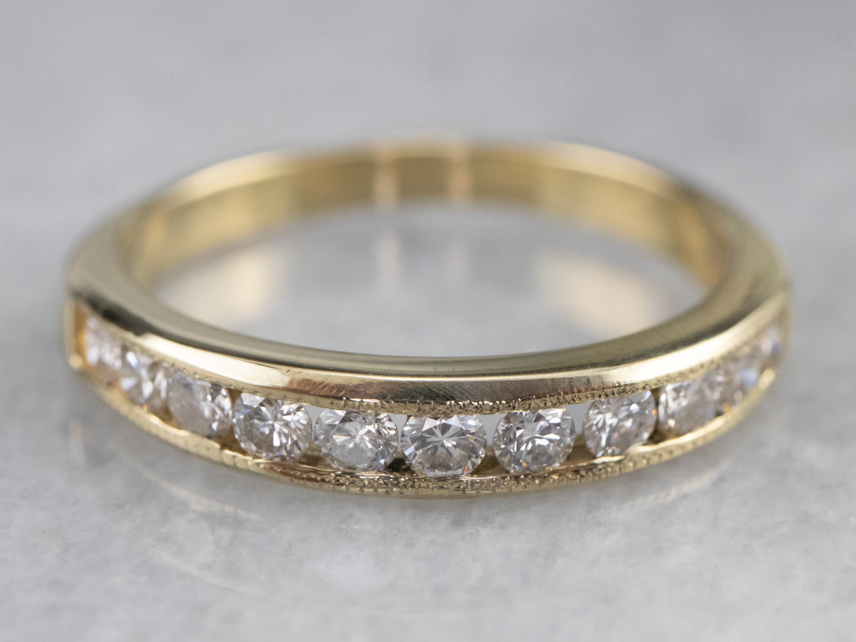 Channel Set Diamond Wedding Band