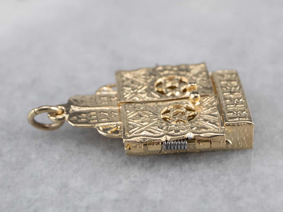 14K Gold Aron Kodesh Pendant