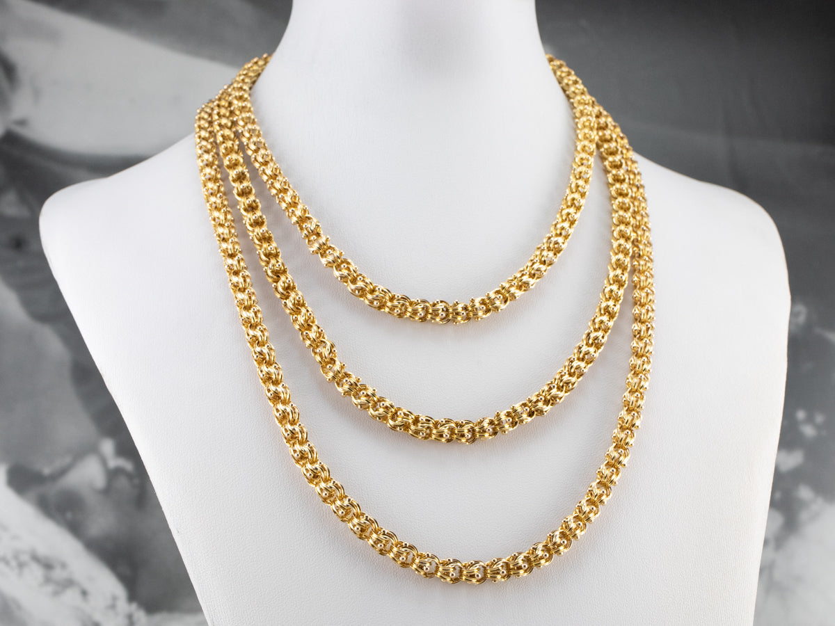 Ornate Victorian Era Gold Chain Necklace