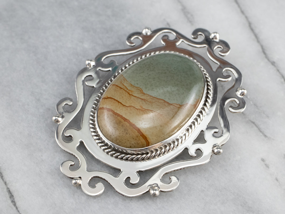 Owyhee Jasper and store Sterling Silver Pendant