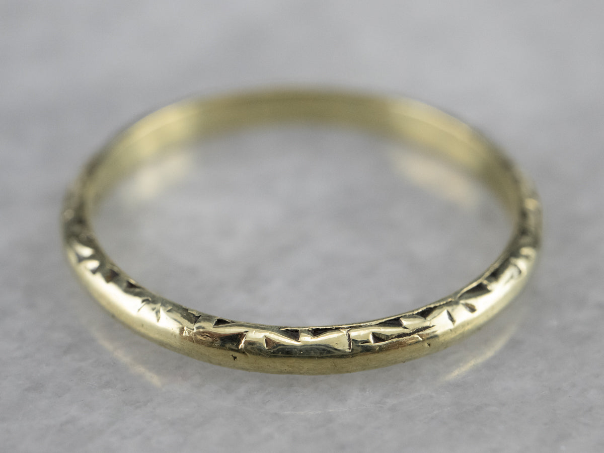 Antique Green Gold Pattern Band