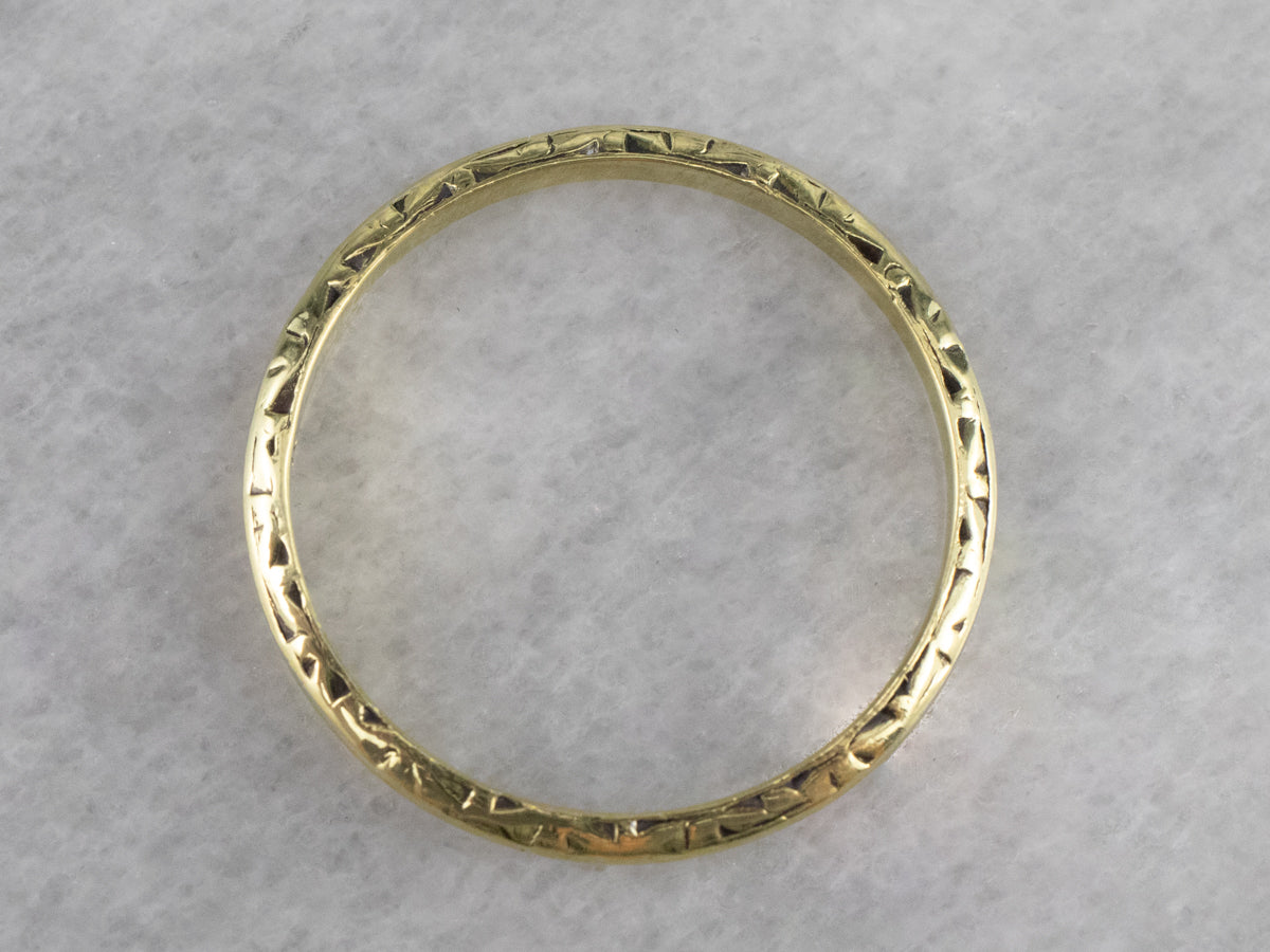 Antique Green Gold Pattern Band