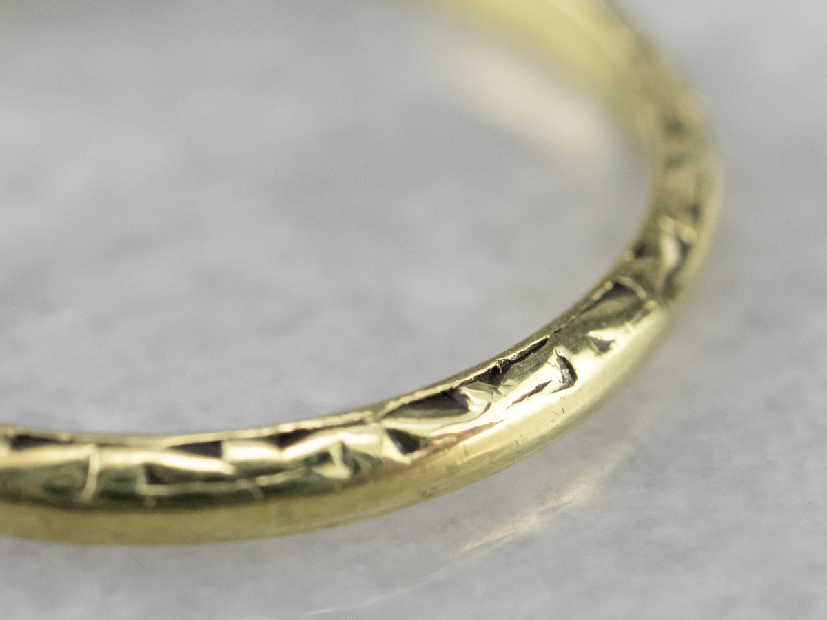 Antique Green Gold Pattern Band