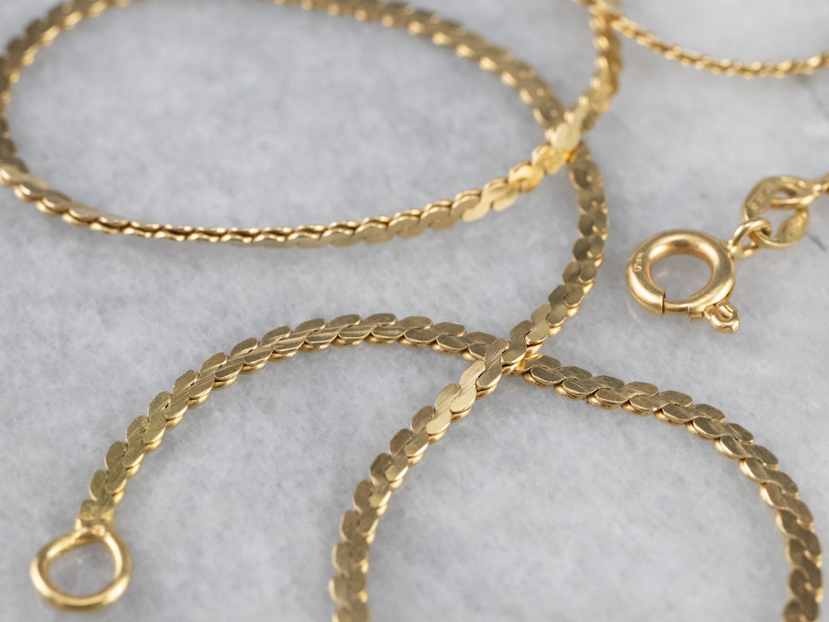 18K Gold Serpentine Chain Necklace