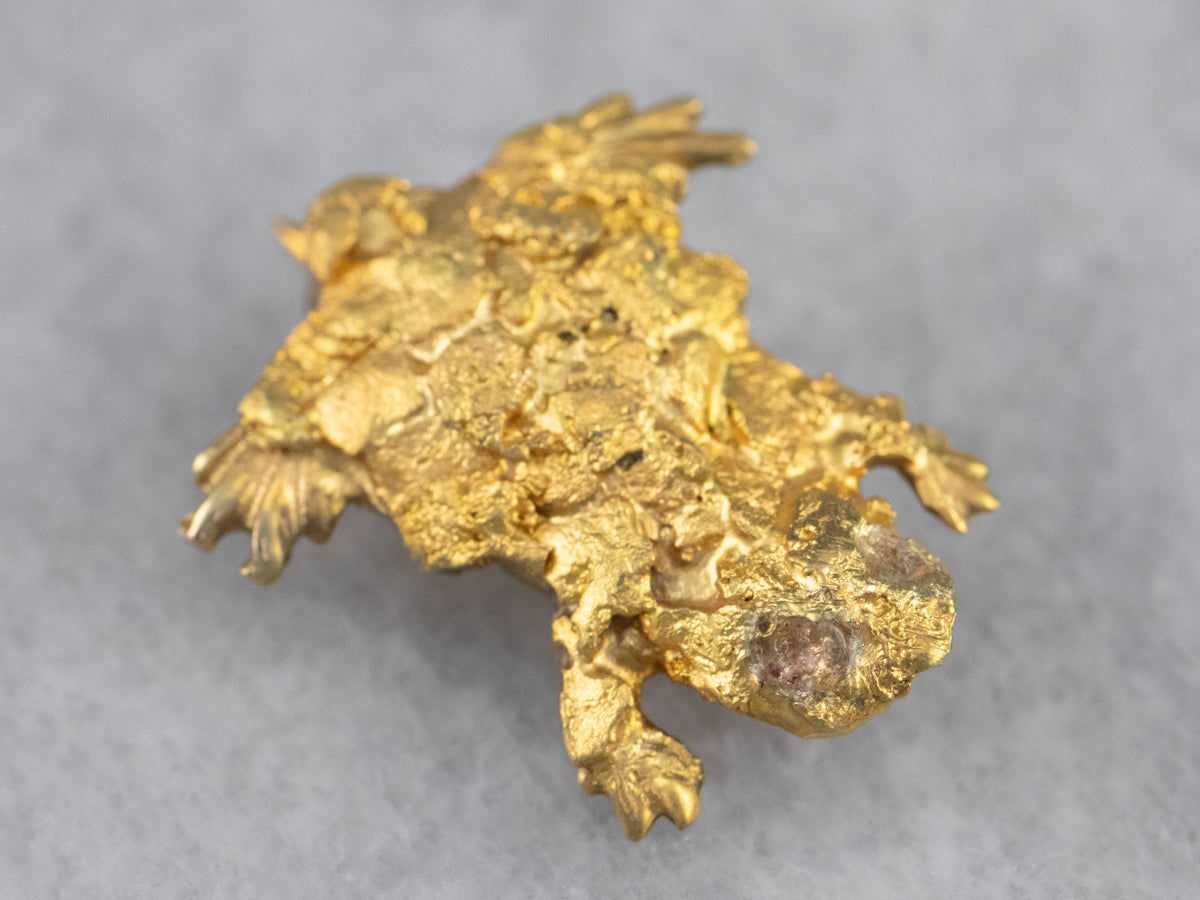 Gold Nugget Frog Pin