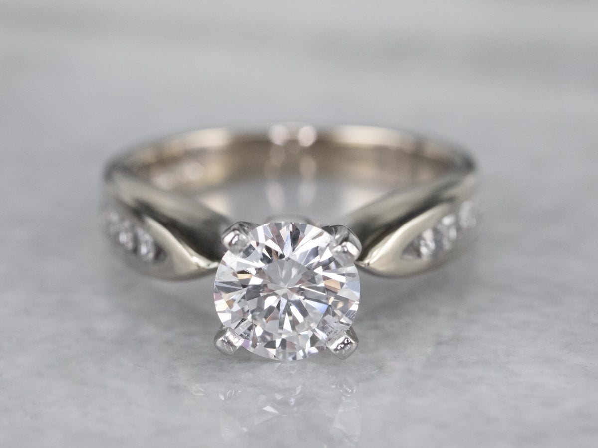 Modern GIA Round Brilliant Diamond Engagement Ring