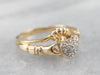 Diamond Claddagh Two Tone Gold Ring