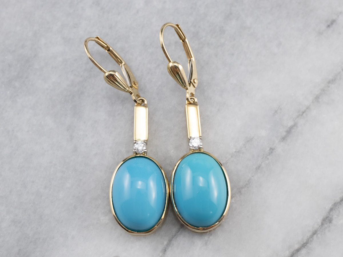 Turquoise Diamond Drop Earrings