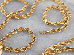 14K Gold French Rope Chain Necklace