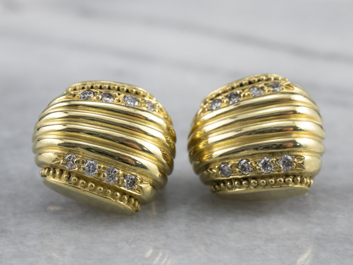 Diamond 18K Gold Stud Earrings