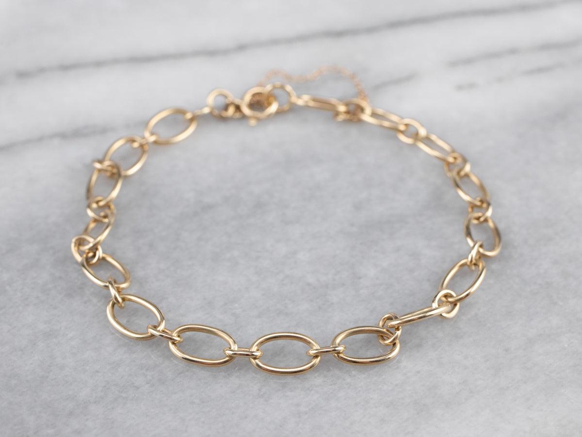 Yellow 14K Gold Chain Link Bracelet